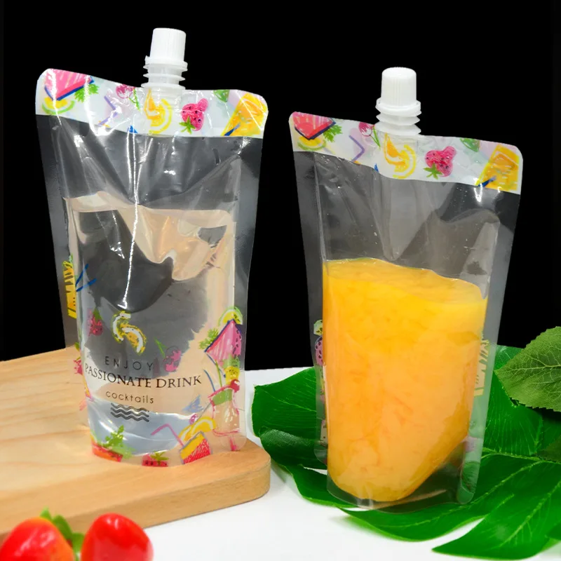 MU Hot Selling  Recycle Plastic Food Grade Juice Jelly Liquid Spout Bag PE Eco Friendly Baby Food Stand up Pouch With Spout