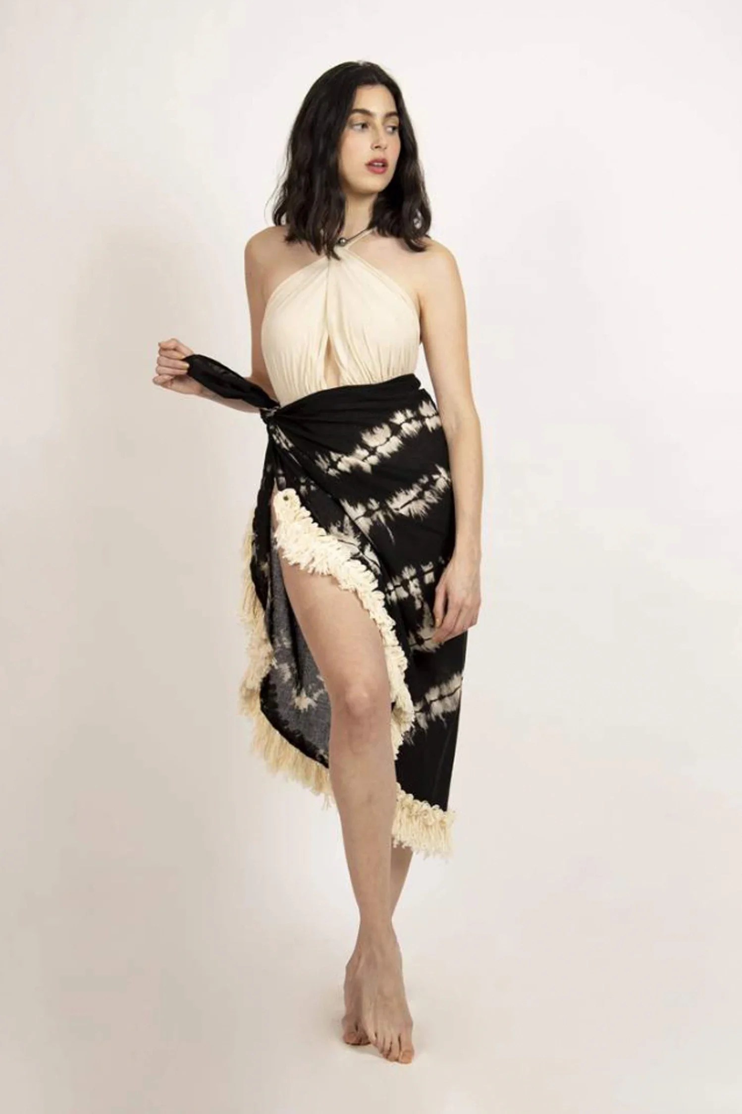 Sarongs Swimwear Bikini Coverup Sexy Women Tie Die Swimwear Sarong With Lace Bikini Cover up Swimwear Women Robes Wholesale OEM