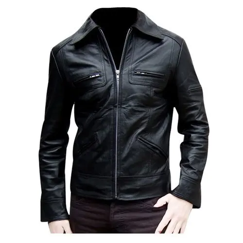 Slim-Fit Jacket In Waxed Smooth Leather/Leather Jackets