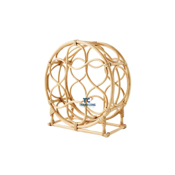 Vintage Style Rattan Wine Rack And Win Bottle Holder With Strap From Vietnam Handicraft