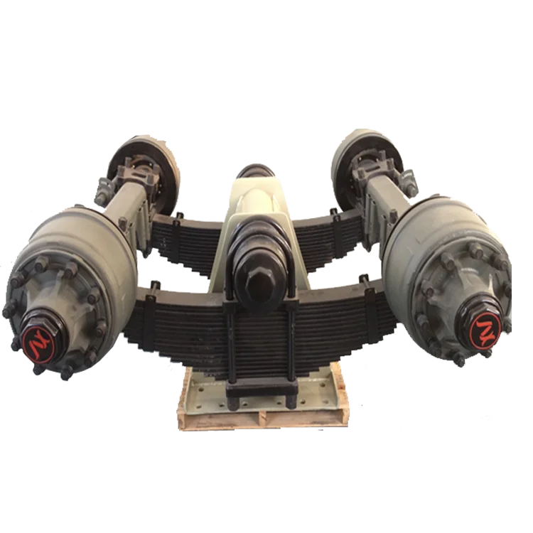 Trailer Truck Parts Axle Tandem Suspension 32T 28T 24T Disc Drum Wheel Bogie Suspension with Axles for Sale