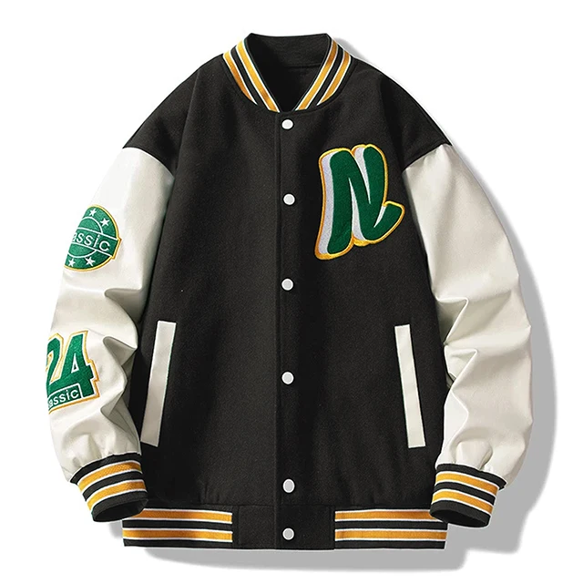 OEM high quality street wear over size wholesale fashion clothing college school varsity jacket
