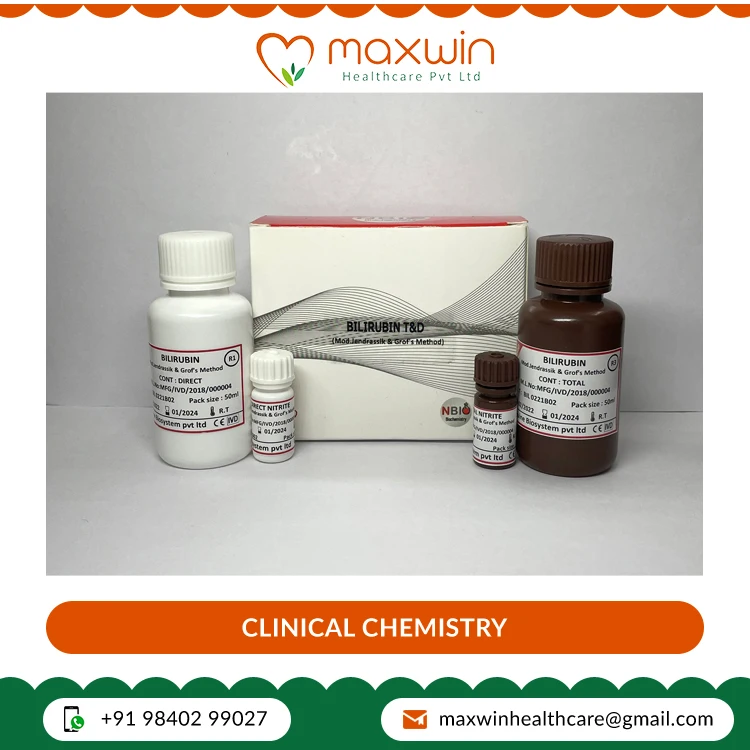 Exporter of Ready to Use Laboratory Diagnosis Clinical Chemistry Reagent Bilirubin Rapid Test Kit Set - 2x100 ml