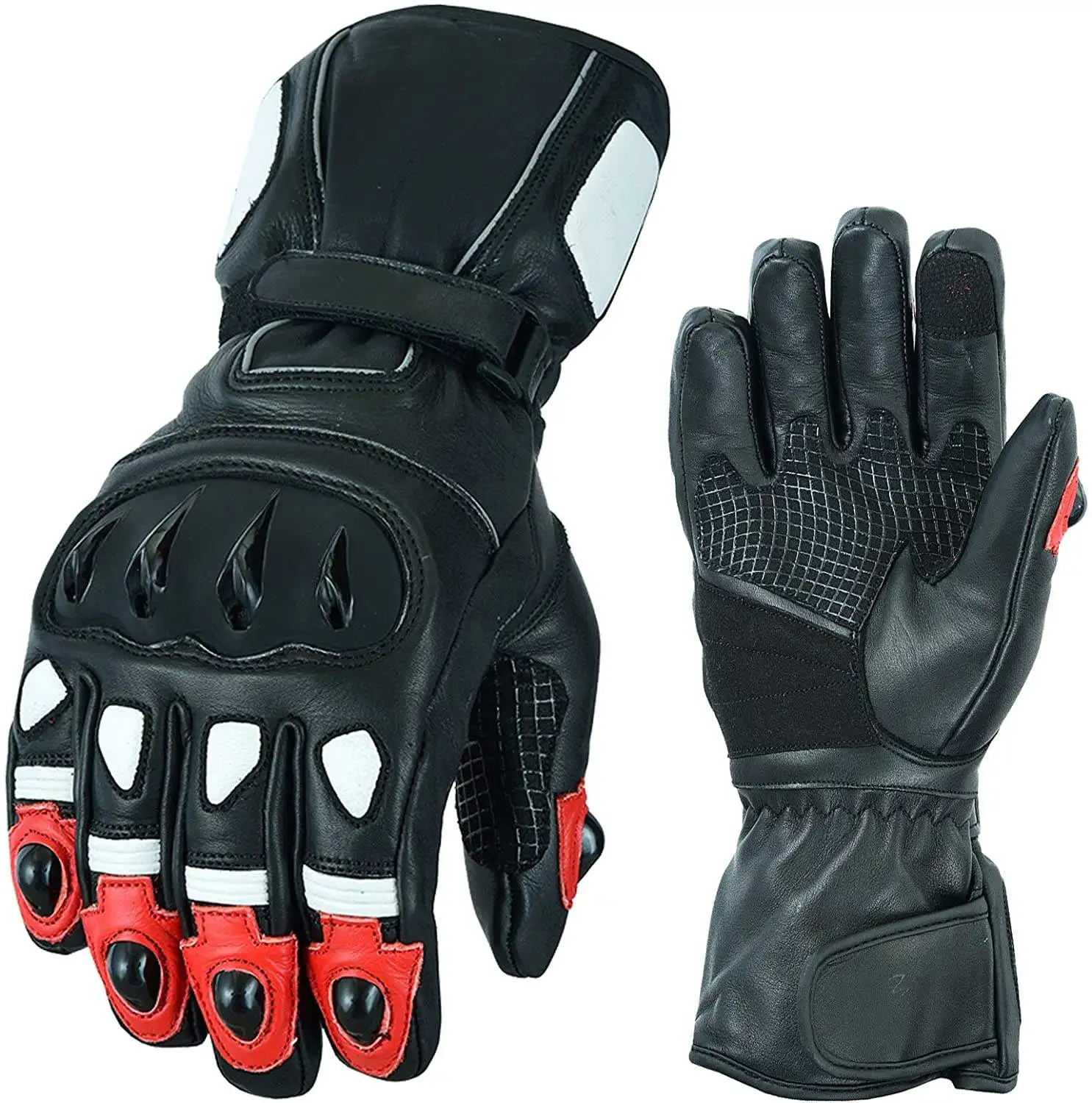 Genuine Leather Motor Bike Full Finger Protection Gloves Absorbing Sweat Best Quality Motorcycle
