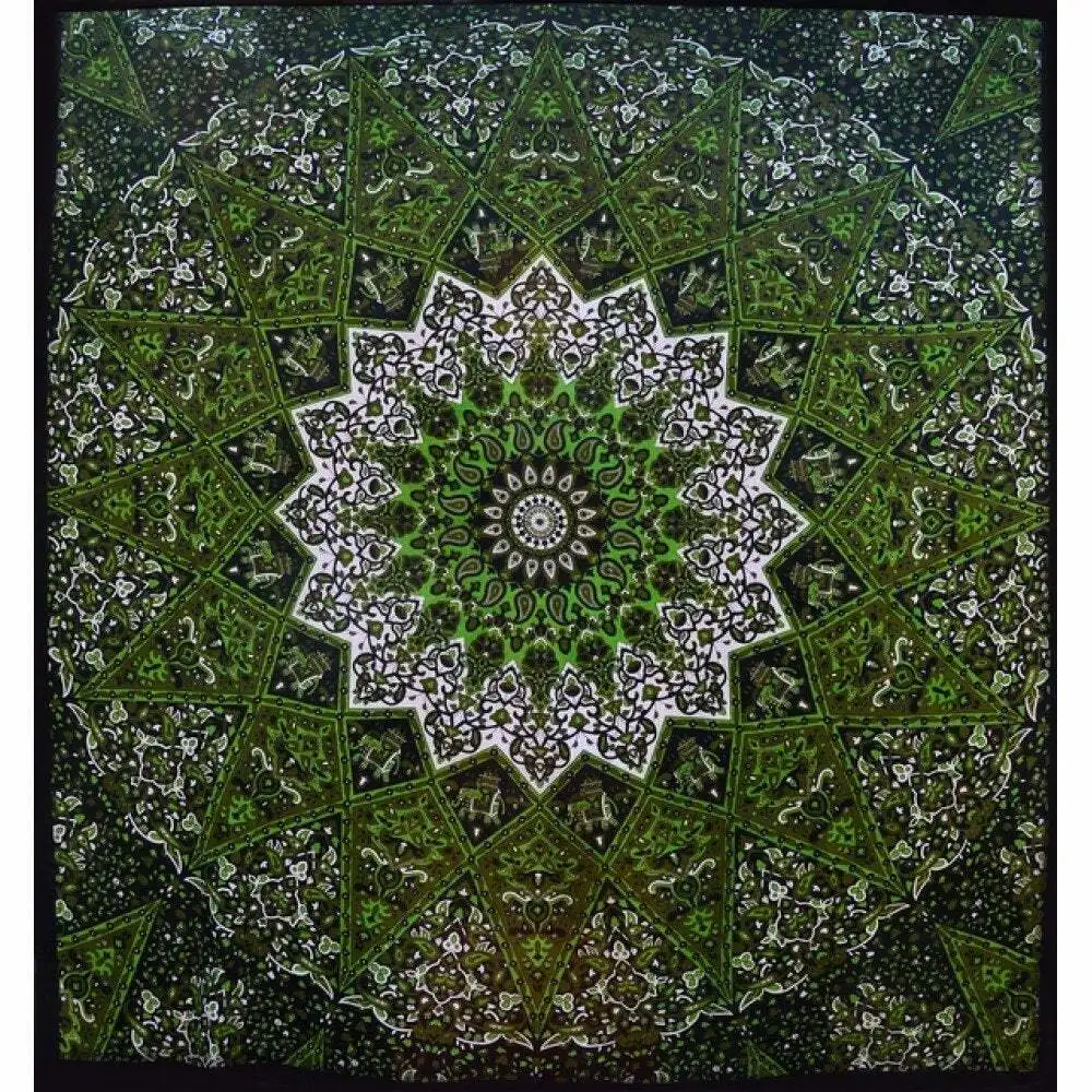 Cotton Beautiful Star Mandala Twin Tapestry Indian Wall Hanging Printed Multiple Colors Wall Decoration Home Textile Handmade