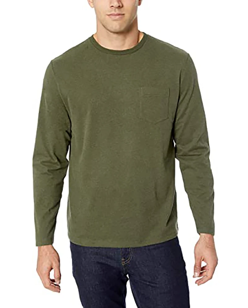 Manufacturer Customized Logo Long Sleeve T Shirt for Men Cotton Blank Unisex Oversize Crew Neck Long Sleeve T-Shirt