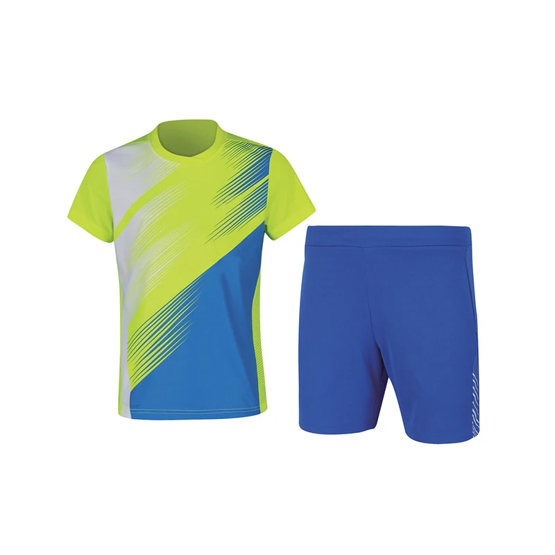 Custom private label Table Tennis Clothes Quick Dry Men Badminton Shirt and Shorts breathable Table Tennis Uniform