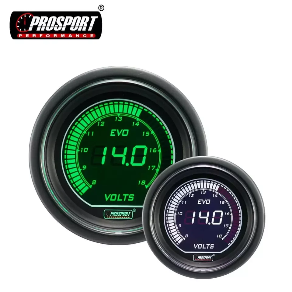 52mm volt gauge 8-18V switchable backlight colors plastic case 12V car