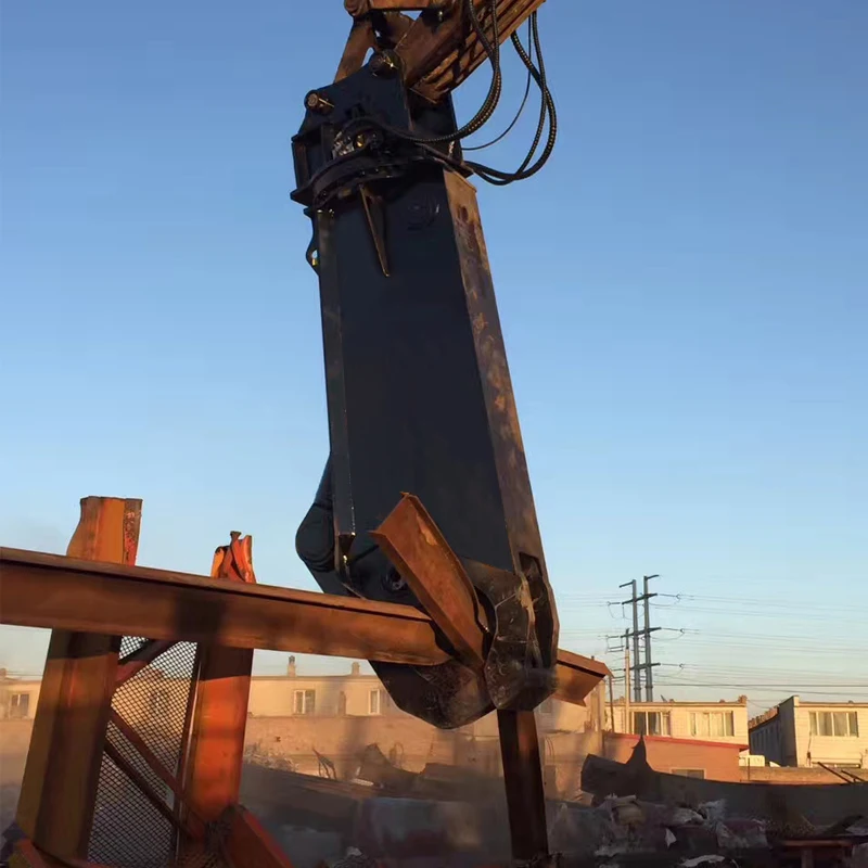 Hydraulic Rotating Excavator Attachment Demolition Double Cylinder Metal Scrap Shear For Excavator