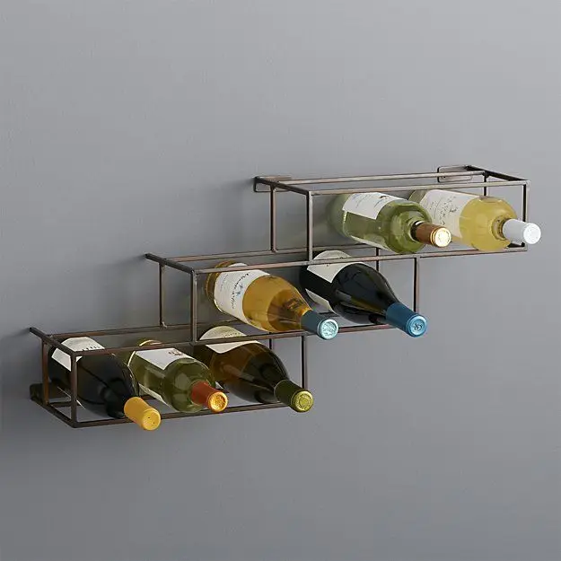 Latest Design Wire Wine Rack Storage Holder Wine Bottle Holder Kitchen &Tabletop Metal Wine Shelf For Bar Accessories