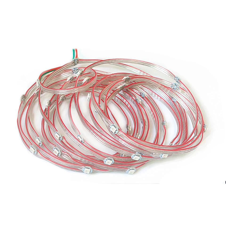 Регулируемая 5-метровая адресная гирлянда 2812B, 50 светодиодных чипов из искусственного материала для искусственных растений и зелени