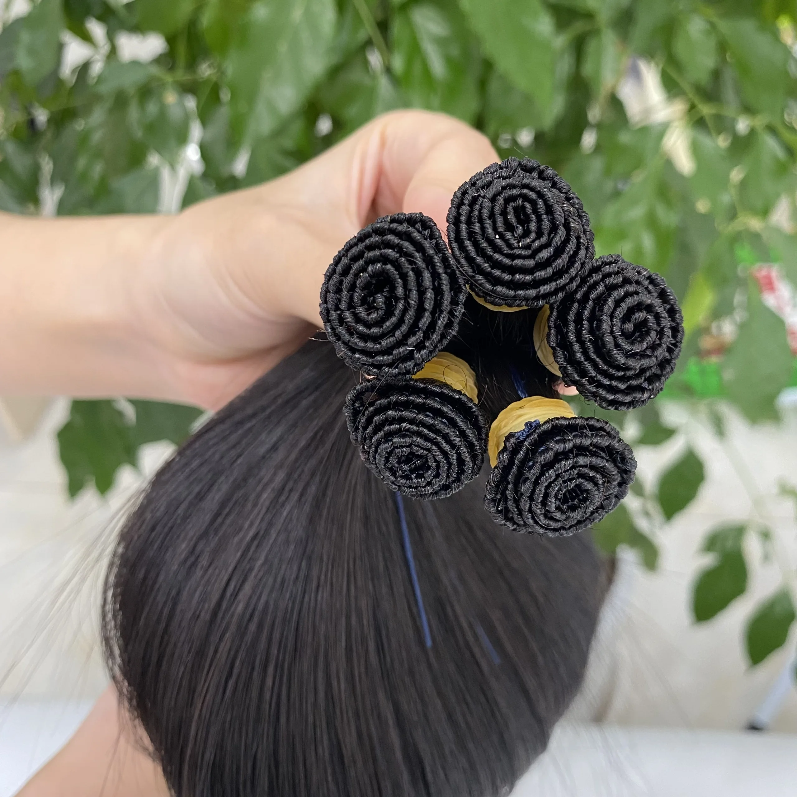 Vietnamese Raw Hair Hand-tied Weft 100% Human Hair Extensions  Virgin Hair Bundles Unprocessed