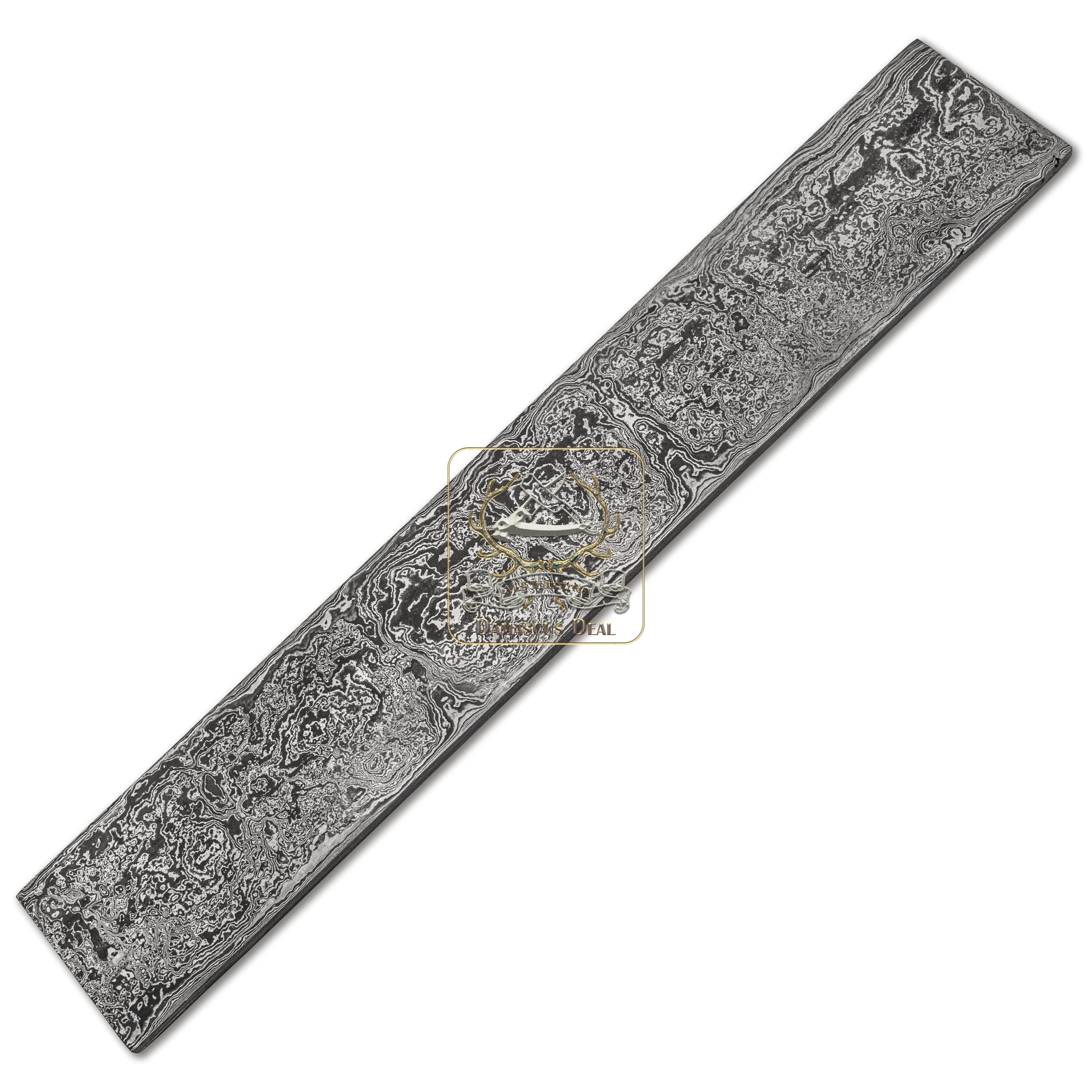 Damascus Steel Billet Random Pattern DD-Random-506 for Knife Making Hand Forged Carbon Steel Hardness 58-62 HRC Billet