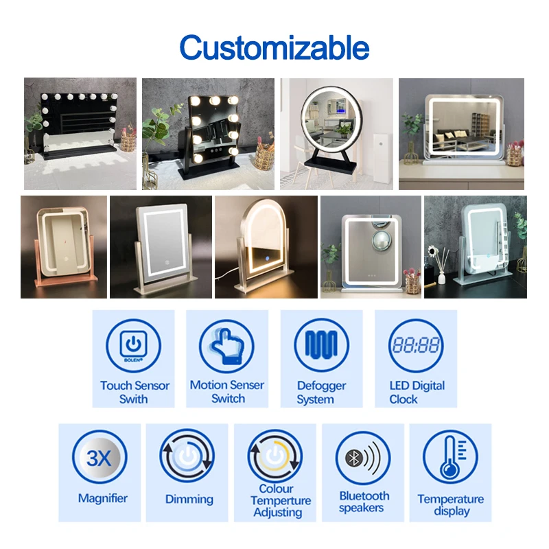 New Designed Mirror Makeup Lights Hollywood Mirror Lights Magnified Makeup Mirror Led Smart