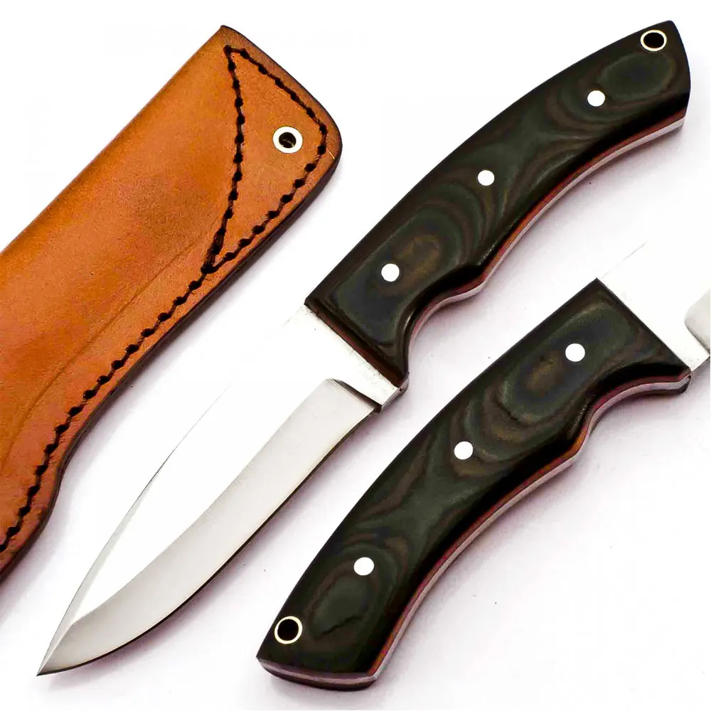 Best Selling Stainless Steel With Leather Sheath For Online Sale / Professional Camping Tool Leather Cover For Hunting Knives