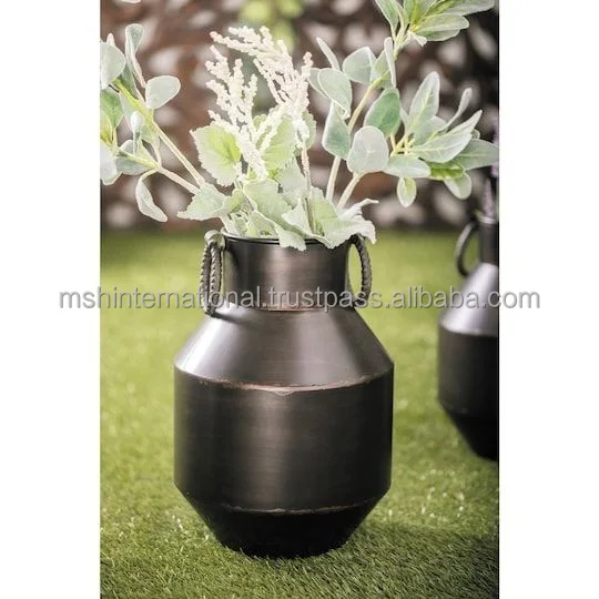 European style flowerpot antique finish gold iron vase rustic decor wedding ornaments vintage metal flower vase