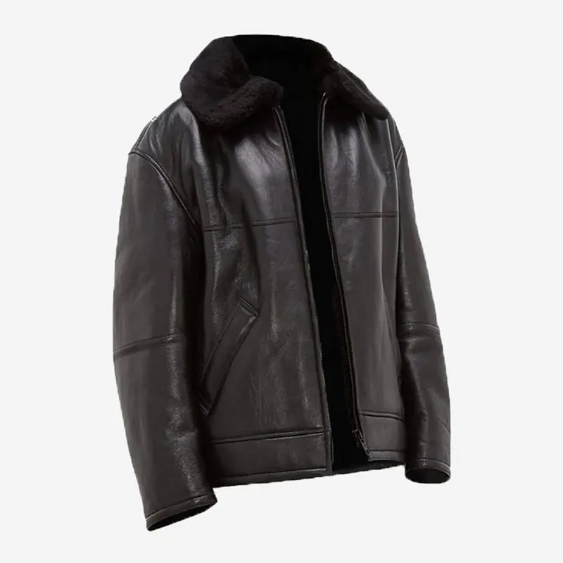 Winter Fur Collar Original Mens Leather Bomber Jacket Pu Jacket Faux Fur Collar Coats