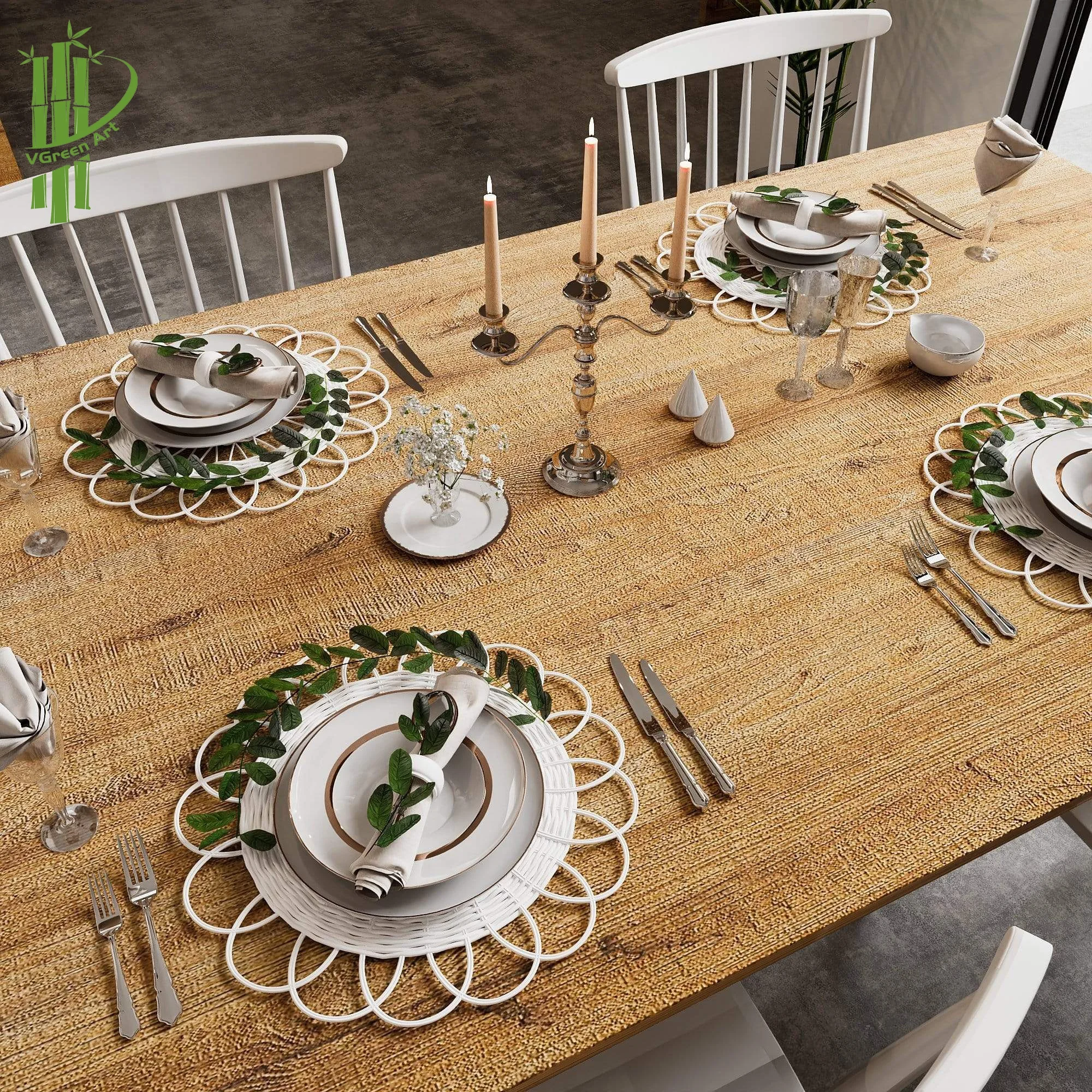 BEST SELLING PRODUCT rattan charger plates flower shape woven placemats bamboo coaster plate wall decor home decorations art