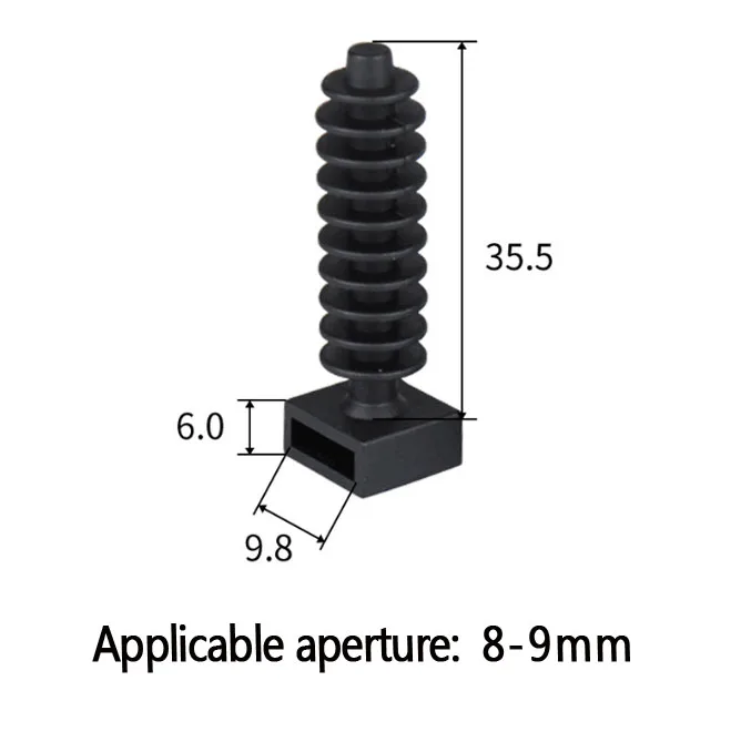 8-9mm hole Nylon Wall Plug Tie Mount Plastic Cable Tie Holders