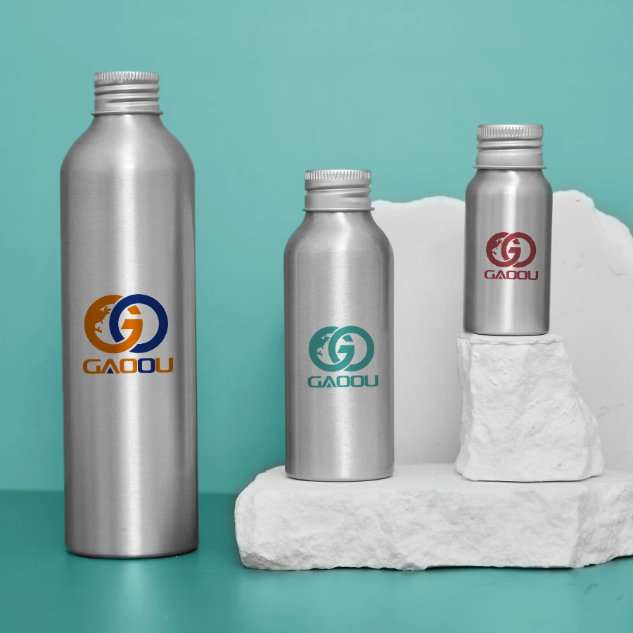 Custom cosmetic aluminum packing bottle 30ml 50ml 100ml 150ml 200ml 250ml 500ml silver aluminum spray pump bottle with screw lid