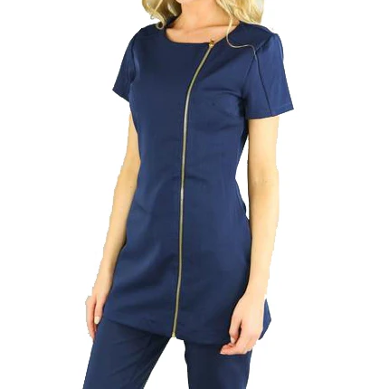 New fashion beauty salon uniform nursing spa workwear tunic Beautician Tunic Top