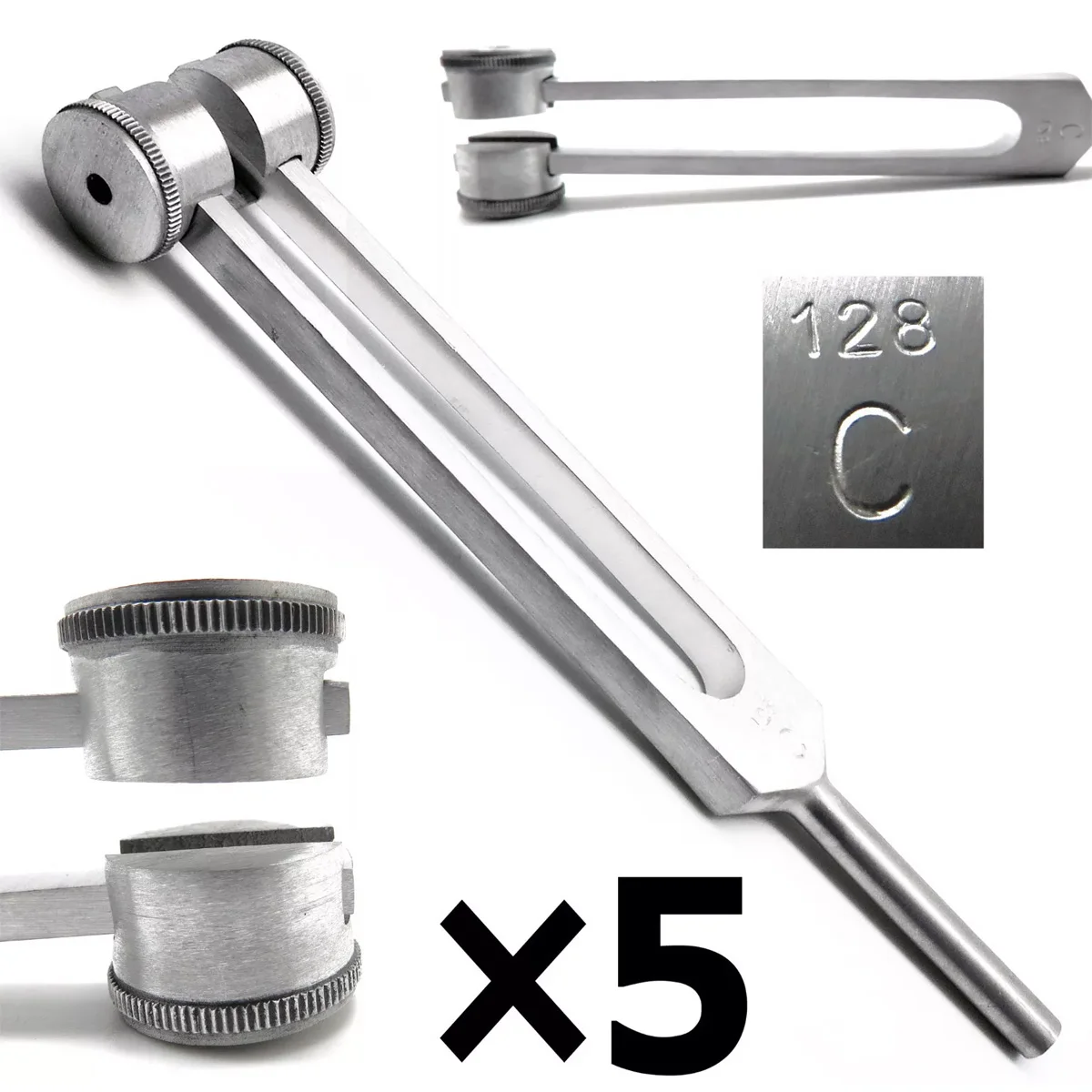 5 Tuning Forks 128C Tuning Tuner Medical Orthopedic Diagnostic Instruments