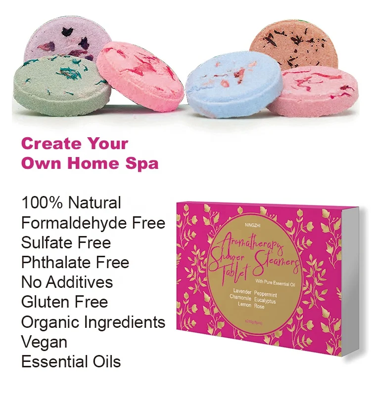 Natural Herbal 6 Packs Shower Steamers Shower Bath Bombs Tablets for soothing body mind