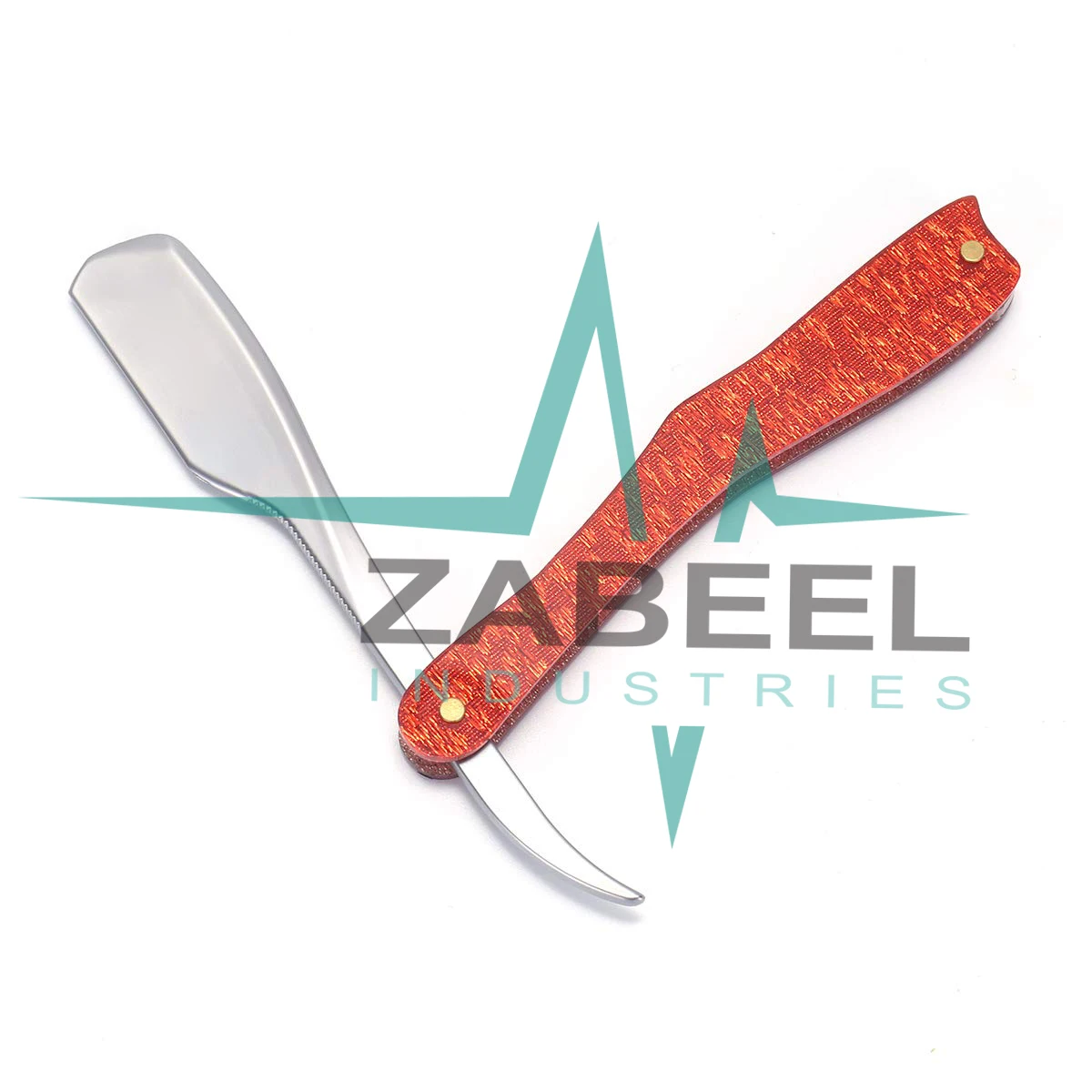 Straight Edge Razor Acrylic Scale with 10 Double Edge Blades Professional and Close Shaving By ZaBeel Industries