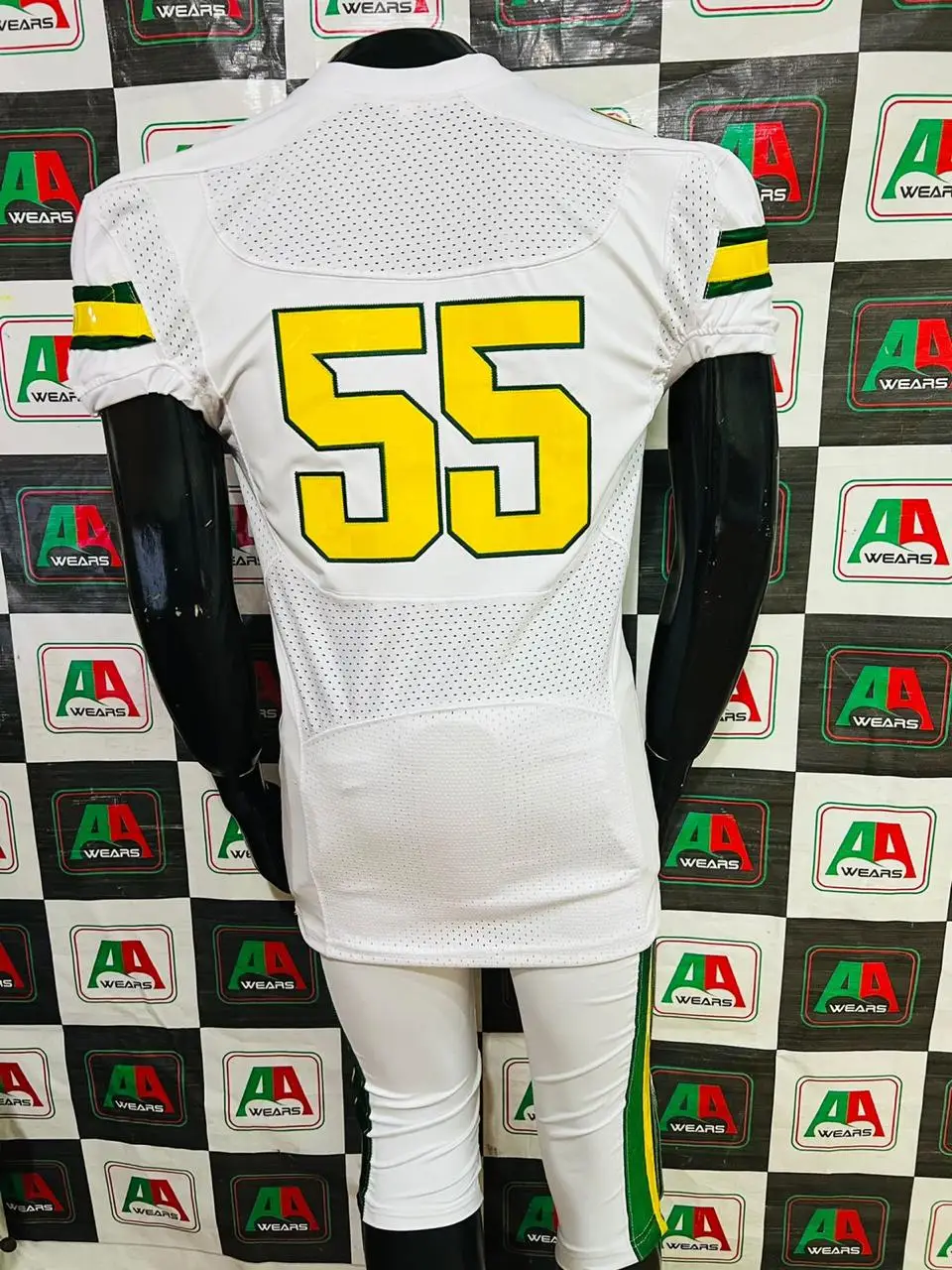 Pakistani Tackle Twill Chrome Leather  American Football Uniform Sublimation Embroidery Jersey Pant Socks Name Logo Number