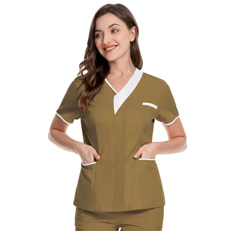 Joint Color design unisex Hospital staff work sets men nurse scrubs uniforms  for women top coat