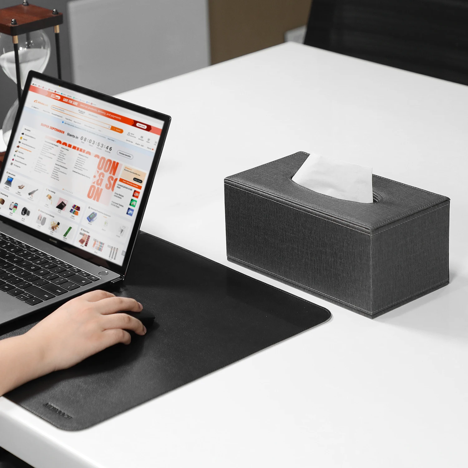 Standard Size Tissue Box Cover with Magnetic Opening interior napkin box decorative leather box napkin holders for restaurant