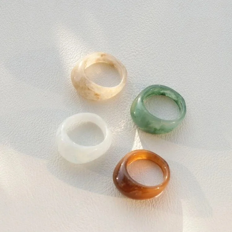 wholesale customized Best quality  handcrafted high polished  beautiful  colorful fashion   resin ring for women from India