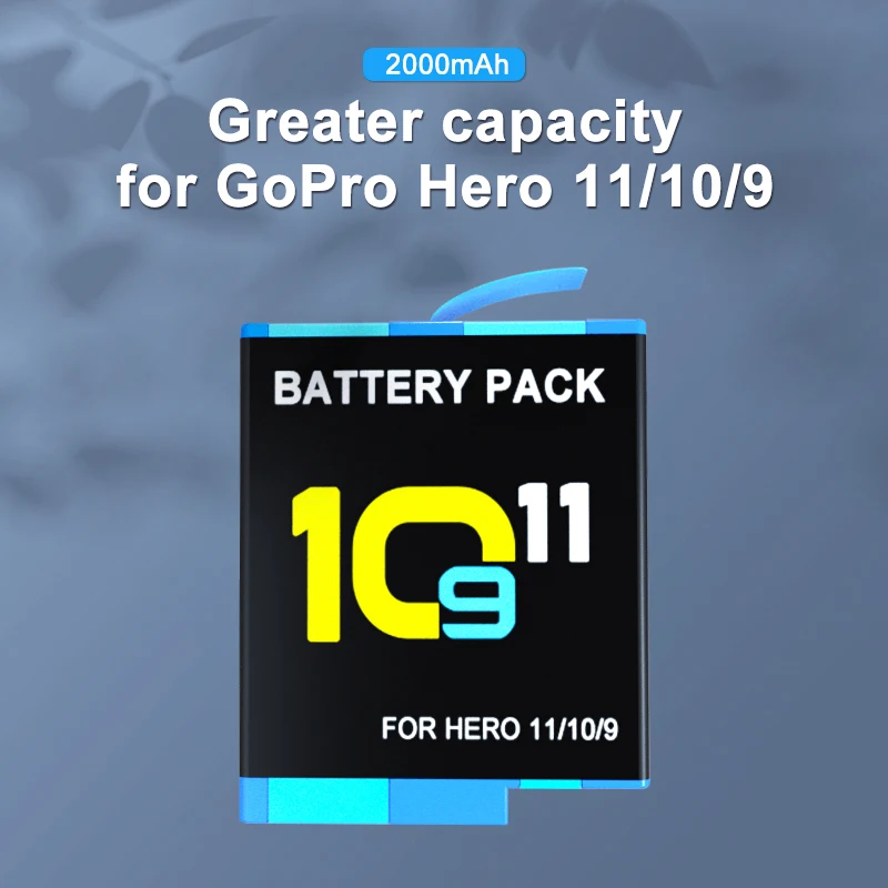 Hongdak Replacement Lithium Battery 3 pcs Sports Action Camera Accessories gopro Hero 9/10/11 battery