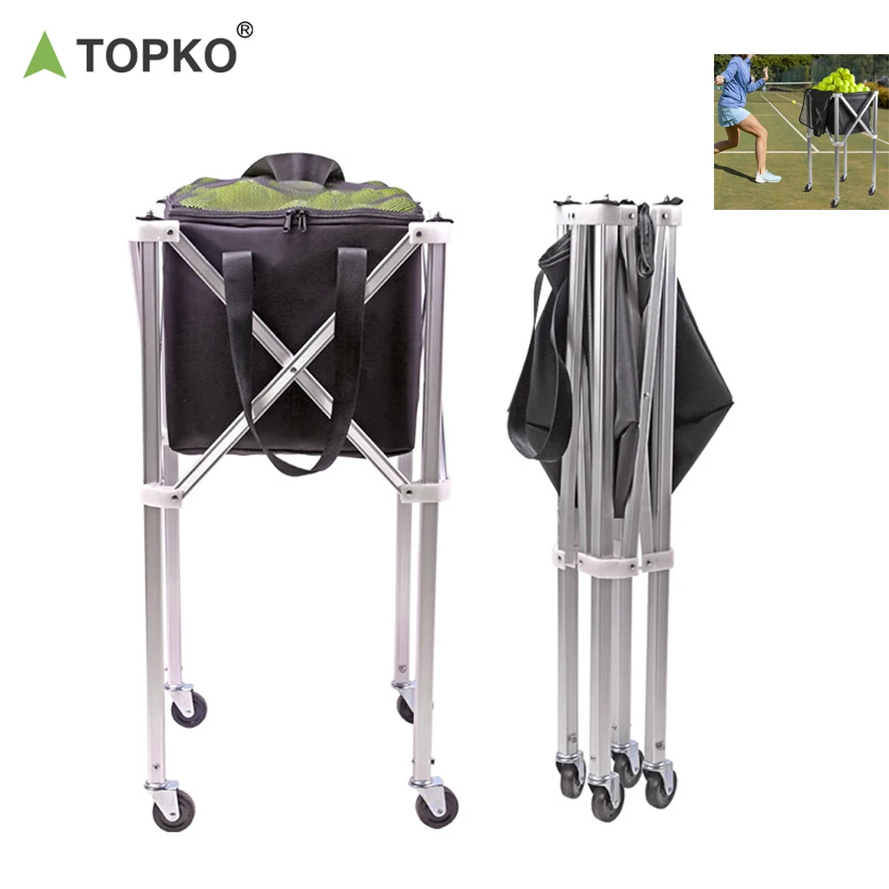 Складная корзина для хранения теннисных мячей TOPKO Большая складная тележка легко носить
