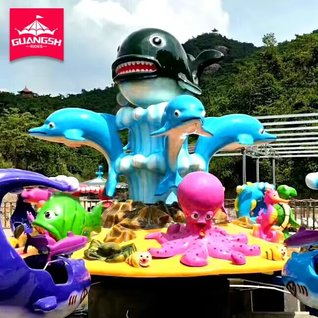 Hot Selling amusement park electric kids ride on car Fighting Shark Island ride