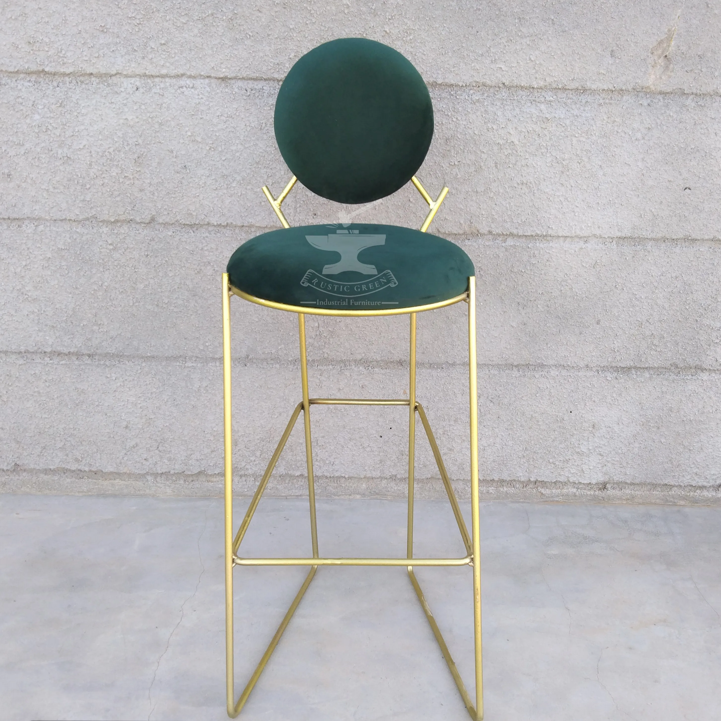 Gold Metal Bar Stool Velvet Counter Height Chair Modern breakfast bar stools
