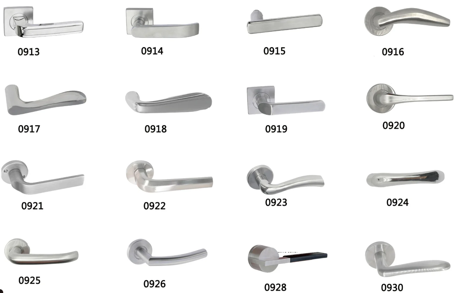 Custom luxury stainless steel handle glass door lock handle for main entry interior wooden door