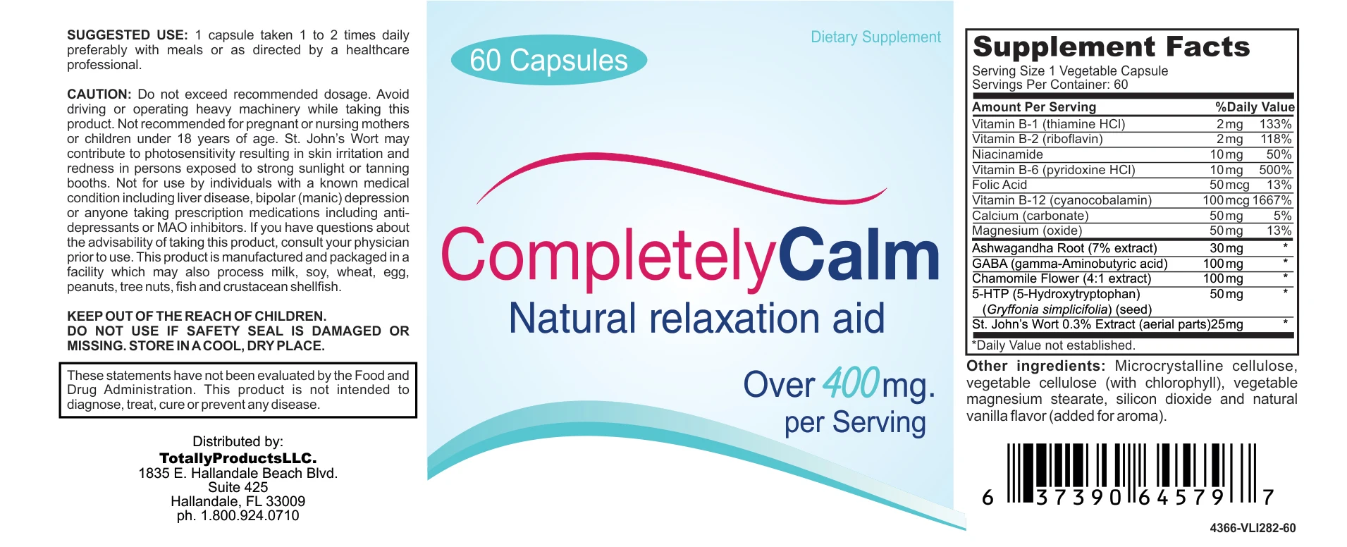 New Natural Relaxation Completely Calm Aid-Mood Formula (60 Capsules) Buy At Best Price
