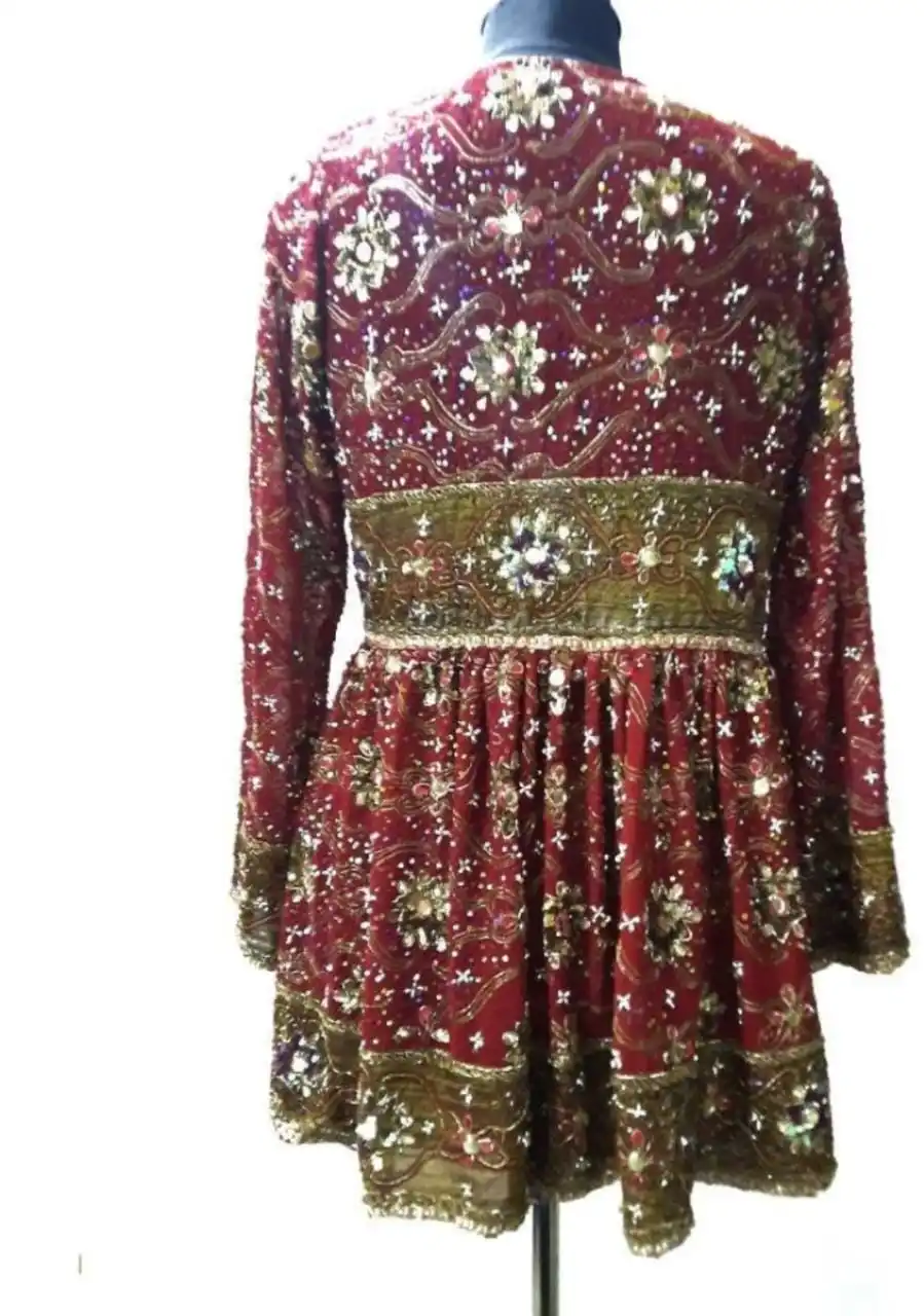 Graceful  Embroidered Old Boho Kimono Filled With Heavy Embroidery A Long Unique Dress For Her