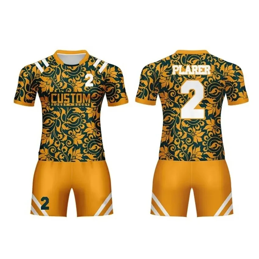 2024 New Arrival Cheap Rugby Uniform Shirt and Shorts Full Sublimation Printing Sports Team Uniform with sublimation print