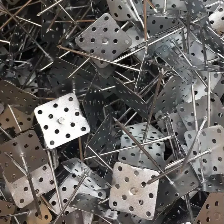 customized Size Insulation Nails Self Adhesive Punched Square Plate Duct Insulation Pin