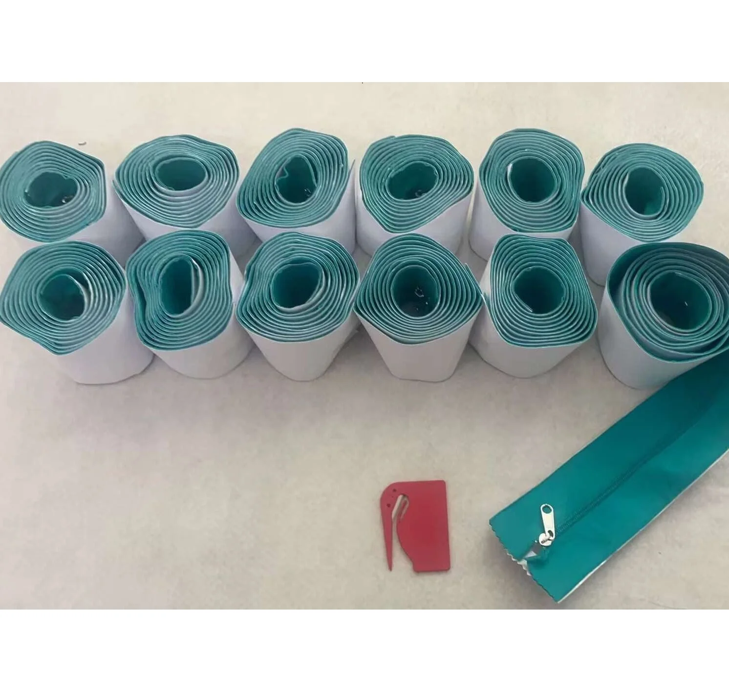 12PK Color Teal Zippers with Cutter for Dust Barrier