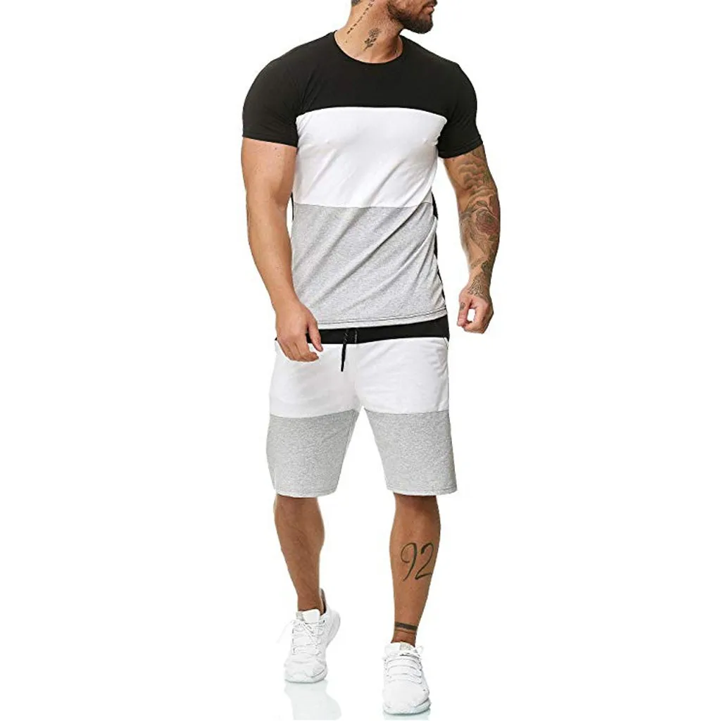 Custom made short set men summer and spring wear premium quality summer sets for men with your own logo