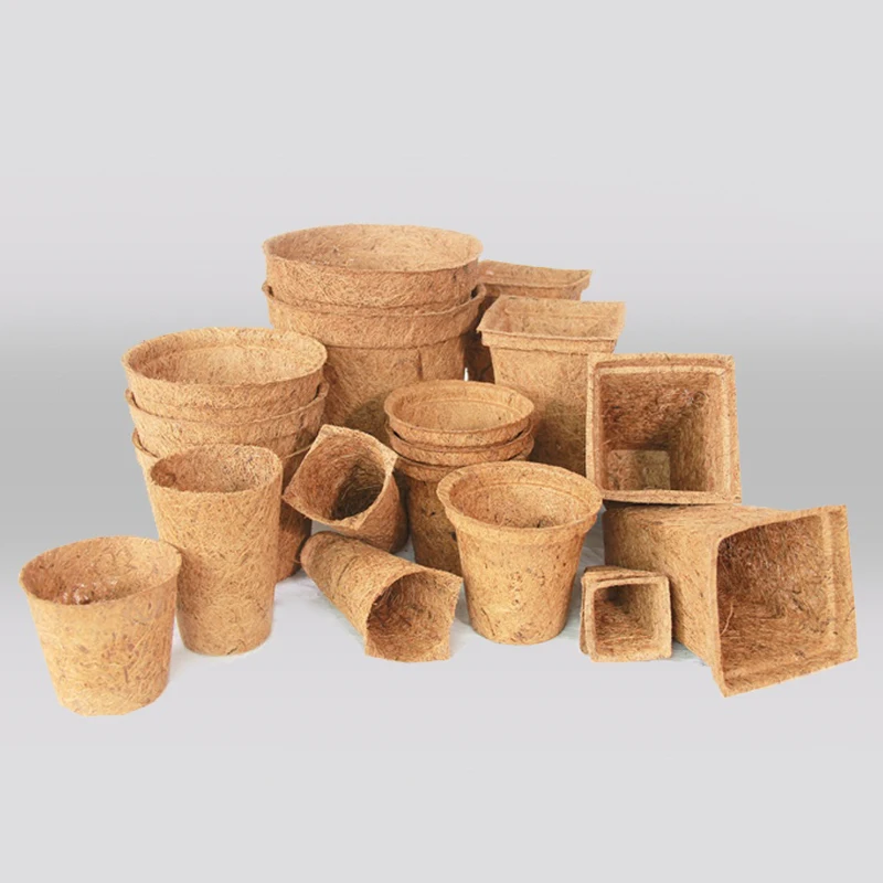 Bio coco coir pots for hydroponics farm house greenhouses garden natural coconut husk fiber pots