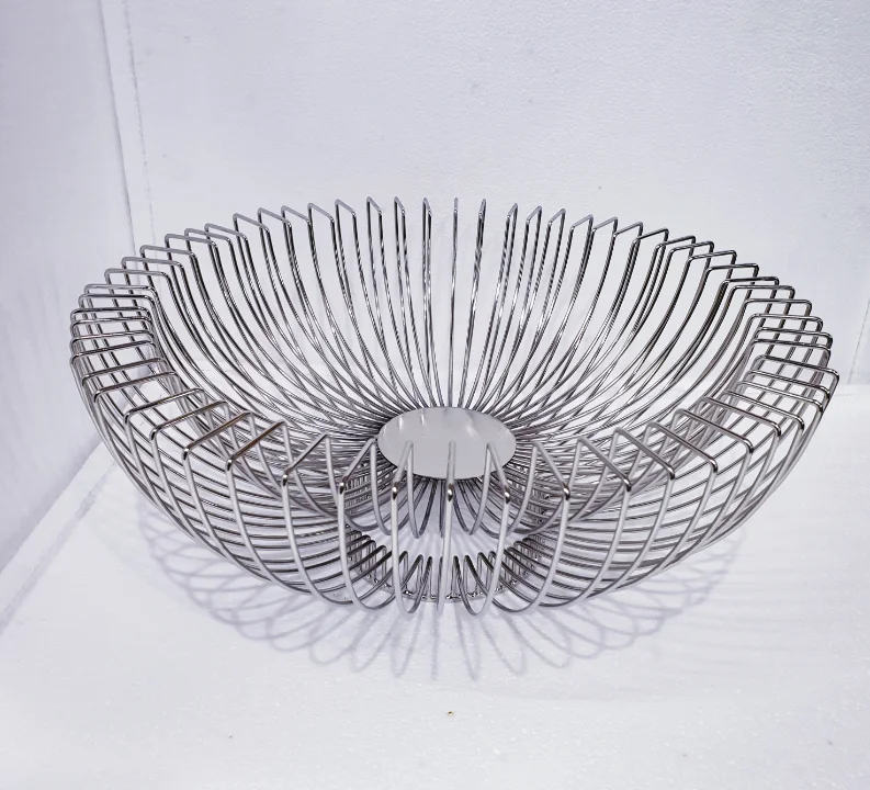 Buy High Garde Metal Fruit Basket with Silver & Gold Finished Available Latest Designed Fruit Basket For Sale