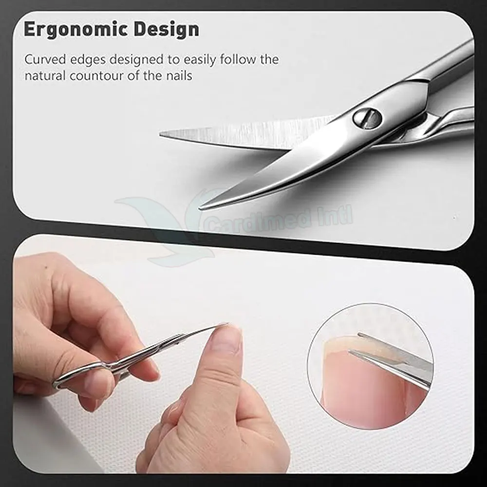 Cuticle Nail Scissors Stainless Steel with Extra Sharp Tip & Blades Professional Manicure Scissors