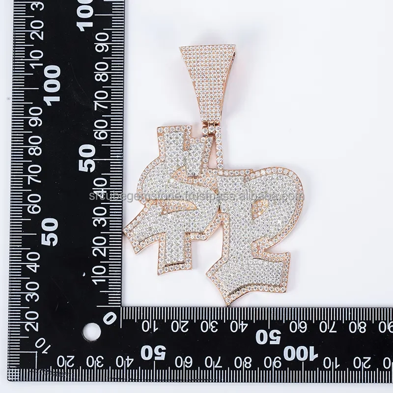 Hip Hop Round Cut Moissanite Diamond Pendant Handmade Iced Out Charming Diamond Manufacturer Fine Jewelry
