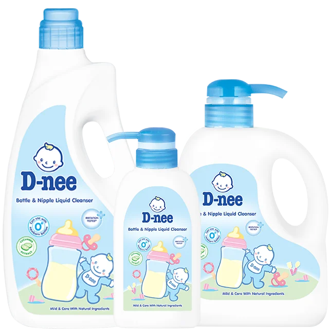 D-Nee Mild & Care Bottle & Nipple Liquid Cleanser Bottle 1800 ml Baby Care Product Cleaning Liquid Product of Thailand