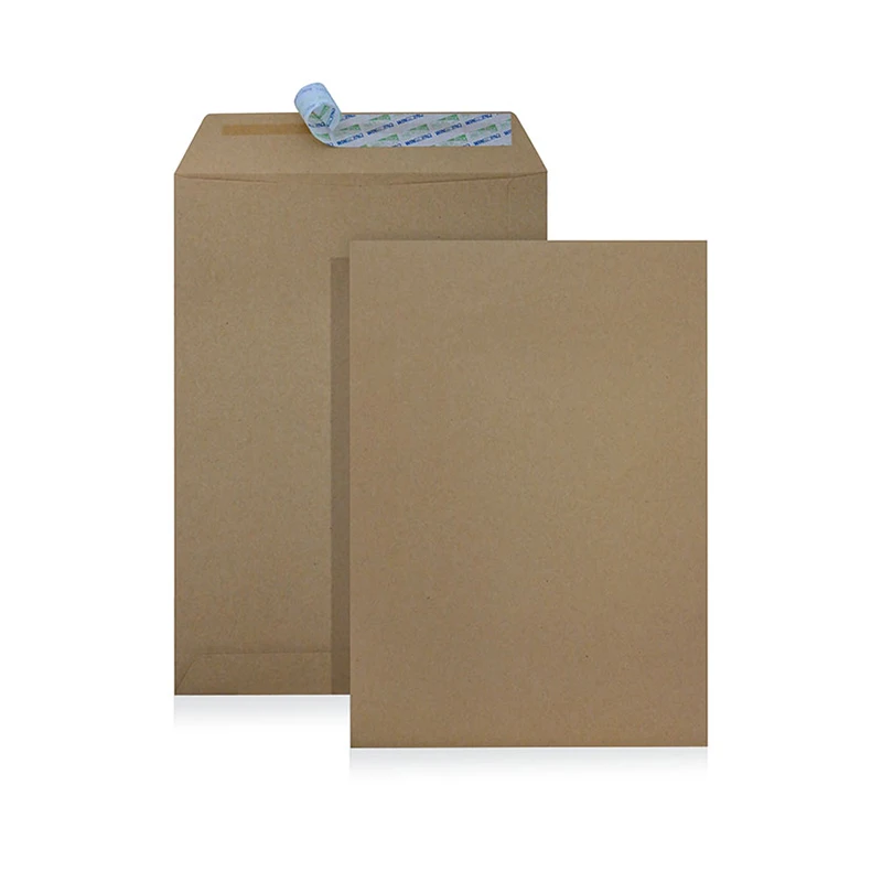 Ribbed Kraft C4 Envelopes 9 x 13 Inch with Peel and Seal White Brown Gold Color Office and School Supplies Paper Envelopes