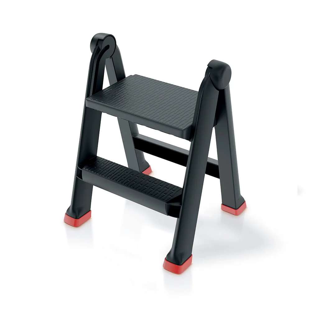Uni Step Ladder 2 Step Folding Stool, 330 Lbs Capacity Small Step Stool for Adults, Closet Step Stool Ladder with Anti-Slip